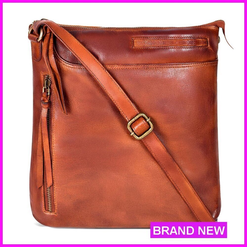 Leather Crossbody Bag Medium Sling Purse Adjustable Strap Functional Chic